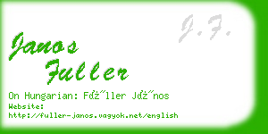 janos fuller business card